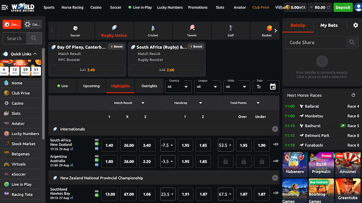 Test Rugby Betting at WSB