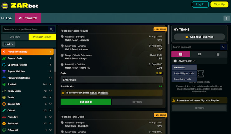 ZARbet South African Sportsbook