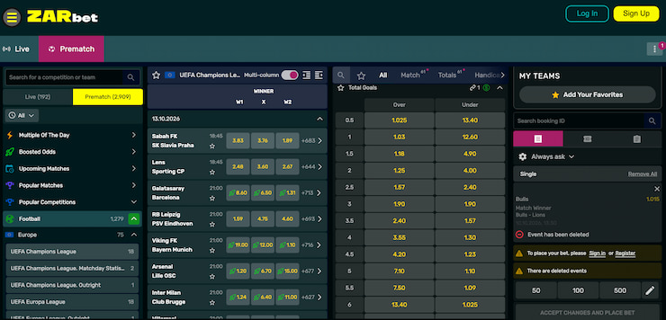 ZARbet new SA betting Site